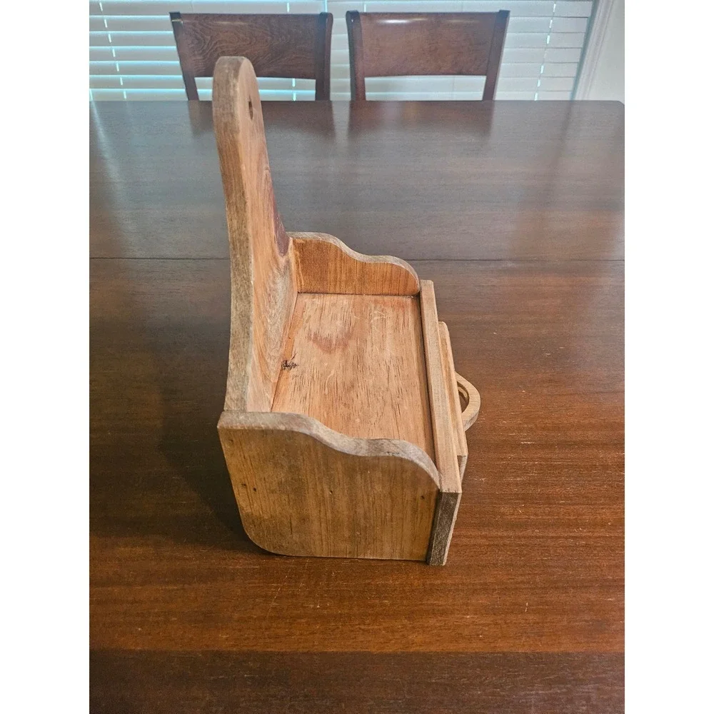 Vintage Wall Mounted Mail Key Holder Organizer Brown Rustic Wood Farmhouse